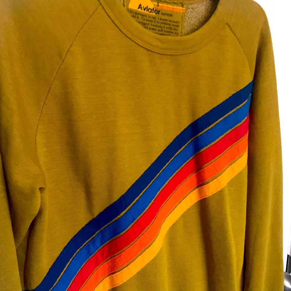 Aviator Nation 5 Stripe Honey Disco Crewneck Unisex Sweatshirt